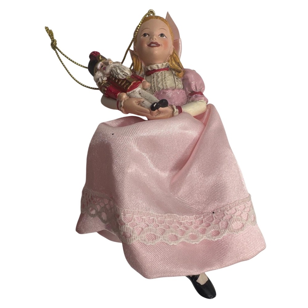 Clara Nutcracker Ballet Christmas Ornament Pink Satin Lace Dress 5.5 Inch